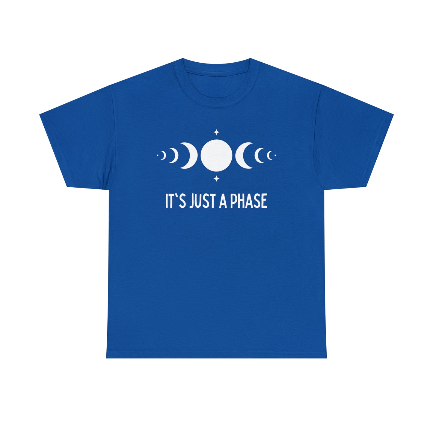 It's Just a Phase - Full and Quarter Moon Design - Unisex Heavy Cotton Tee