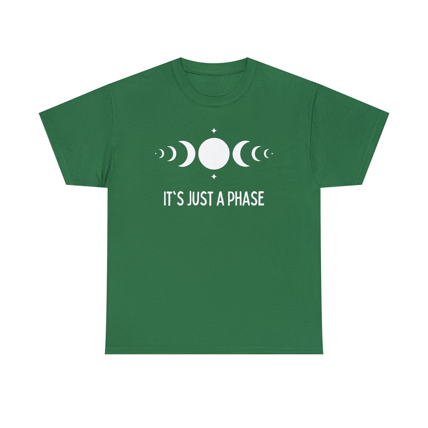 It's Just a Phase - Full and Quarter Moon Design - Unisex Heavy Cotton Tee
