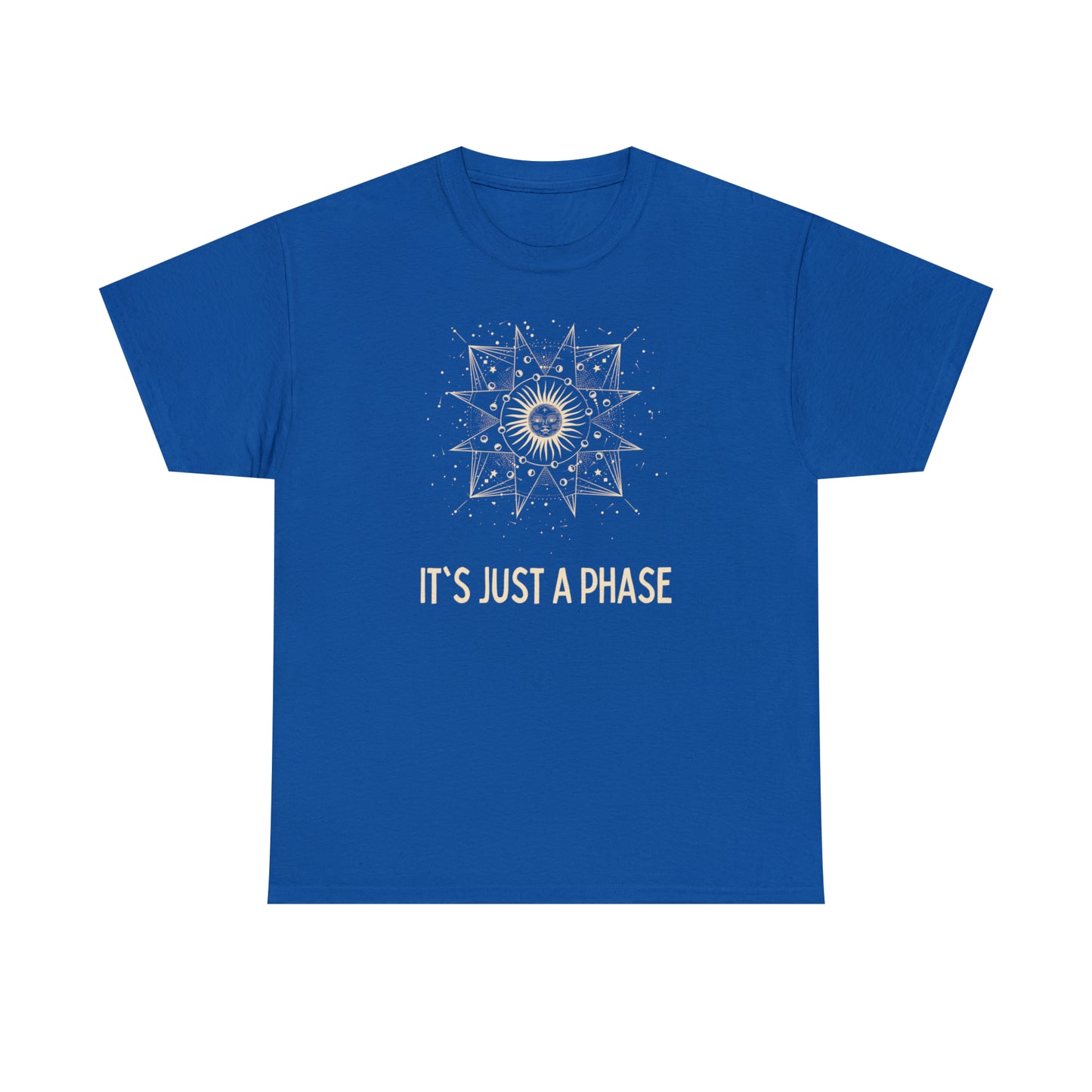 It's Just a Phase - Engraved Lunar Cycle Sketch - Unisex Heavy Cotton Tee