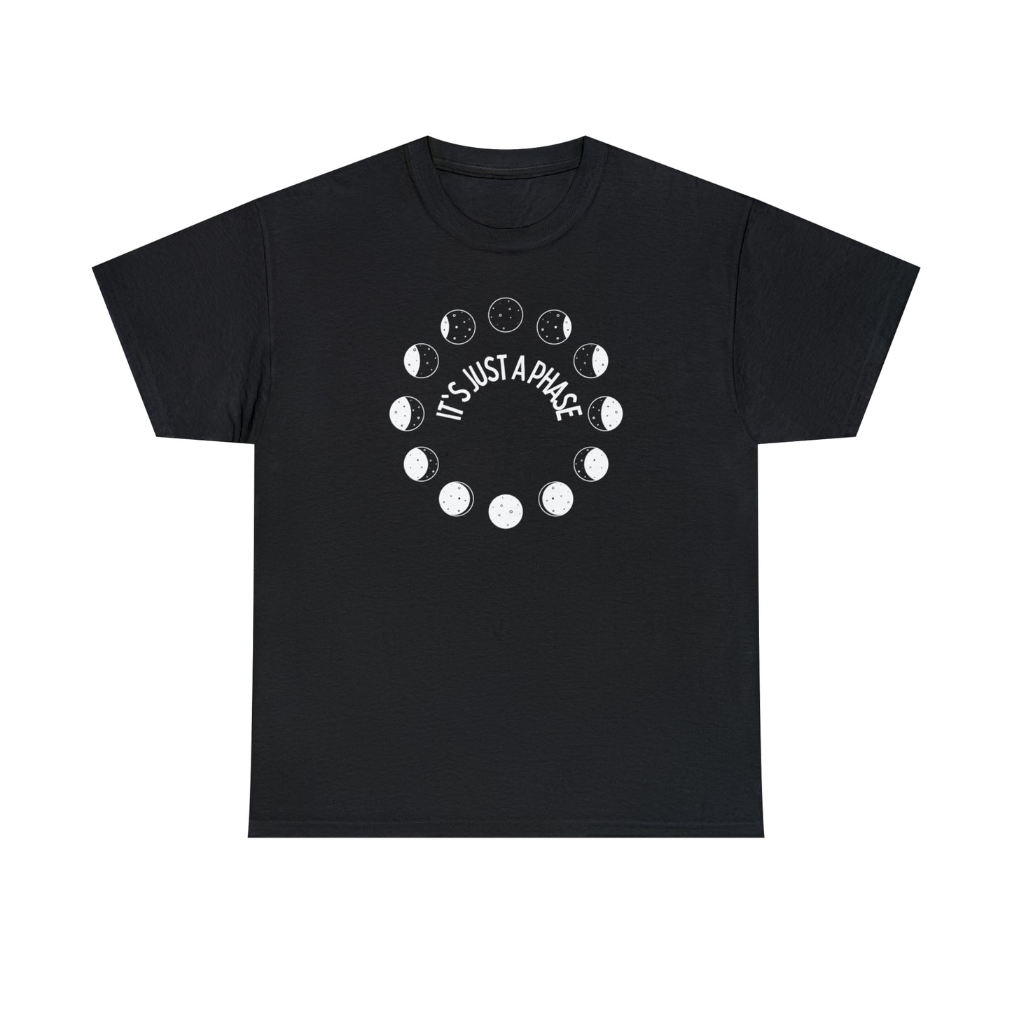 It's Just a Phase - Circular Moon Phase Illustration - Unisex Heavy Cotton Tee