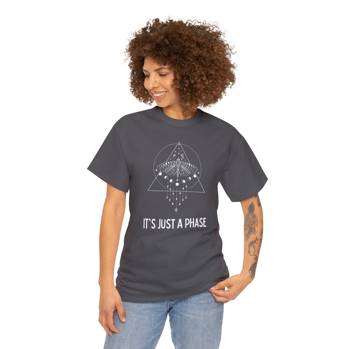 It's Just a Phase - Lunar Moth - Unisex Heavy Cotton Tee