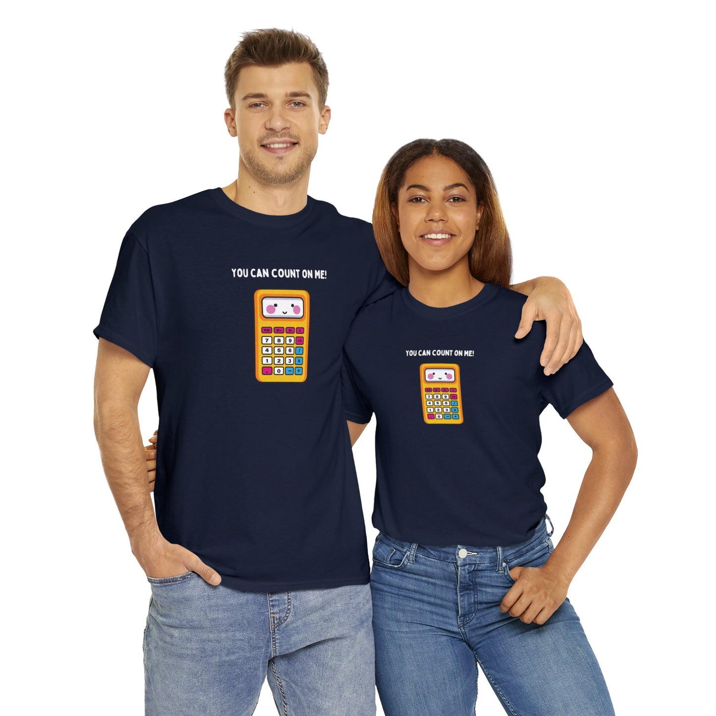 You Can Count On Me! (Yellow Calculator) - Unisex Heavy Cotton Tee