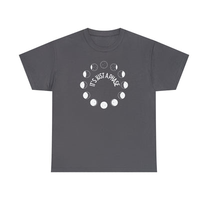 It's Just a Phase - Circular Moon Phase Illustration - Unisex Heavy Cotton Tee