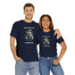 Funny Pun Shirts | An Alligator in a Vest is an Investi-gator  - Unisex Heavy Cotton Tee | Navy