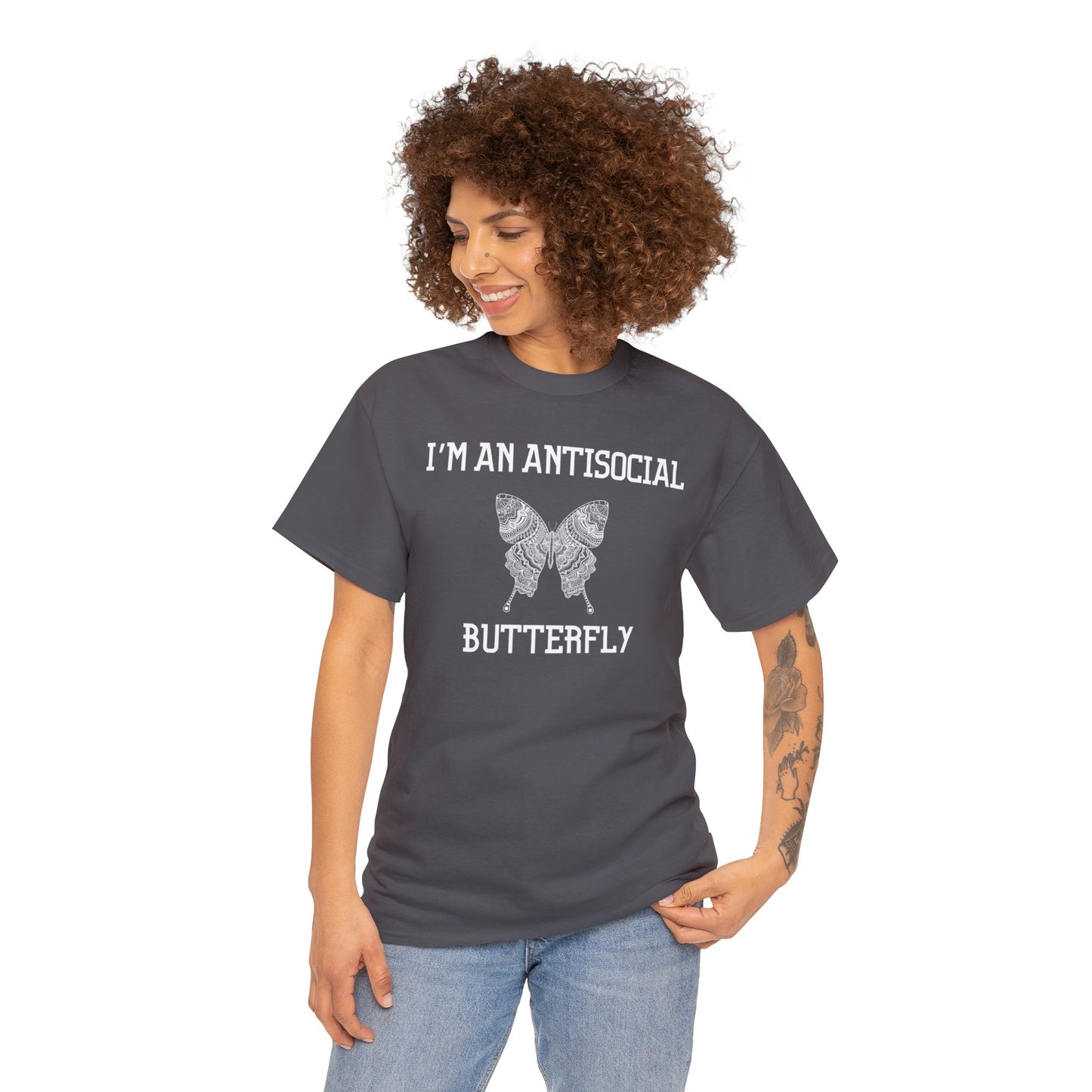 I'm an Antisocial Butterfly - Unisex Heavy Cotton Tee