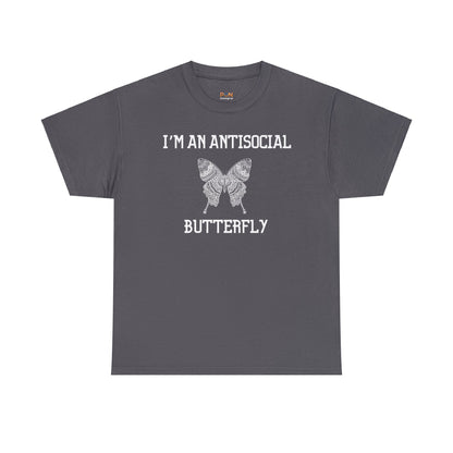 I'm an Antisocial Butterfly - Unisex Heavy Cotton Tee