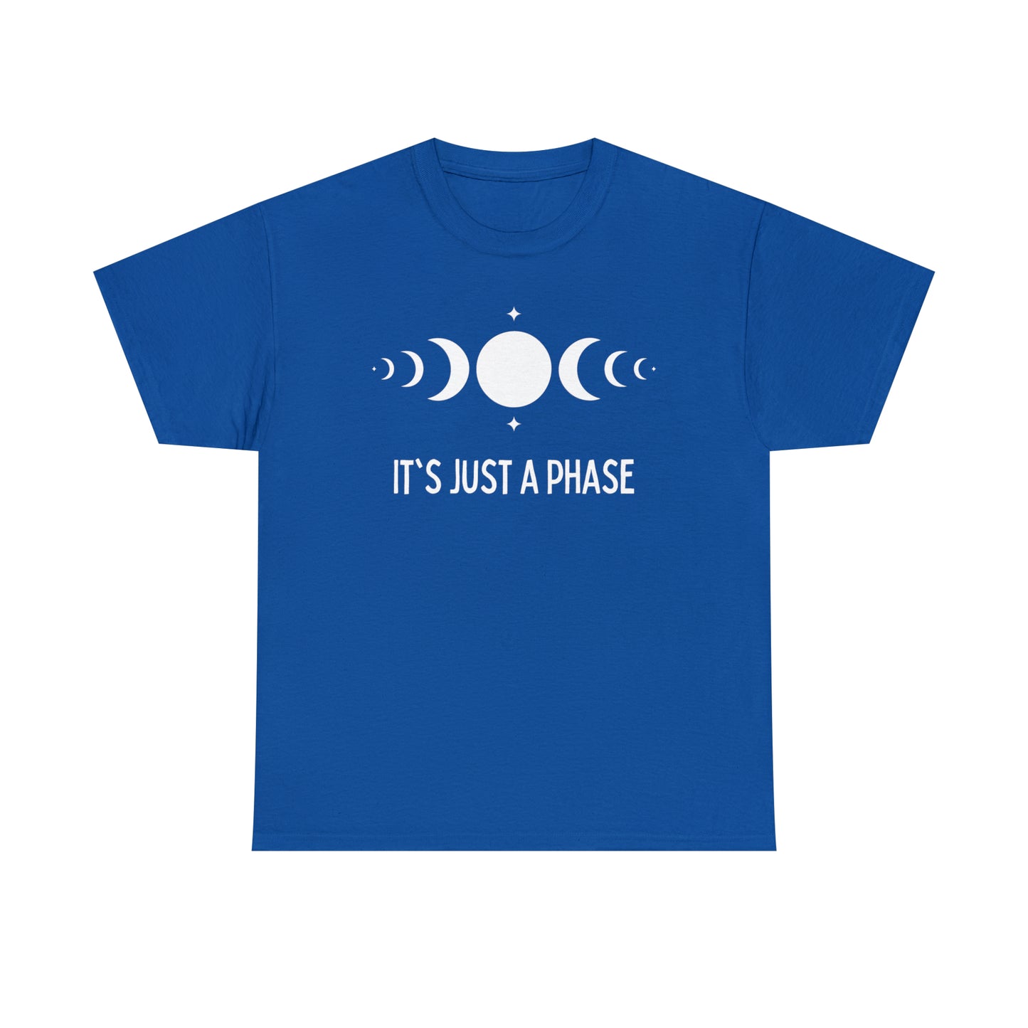 It's Just a Phase  - Full and Quarter Moon Design - Unisex Heavy Cotton Tee