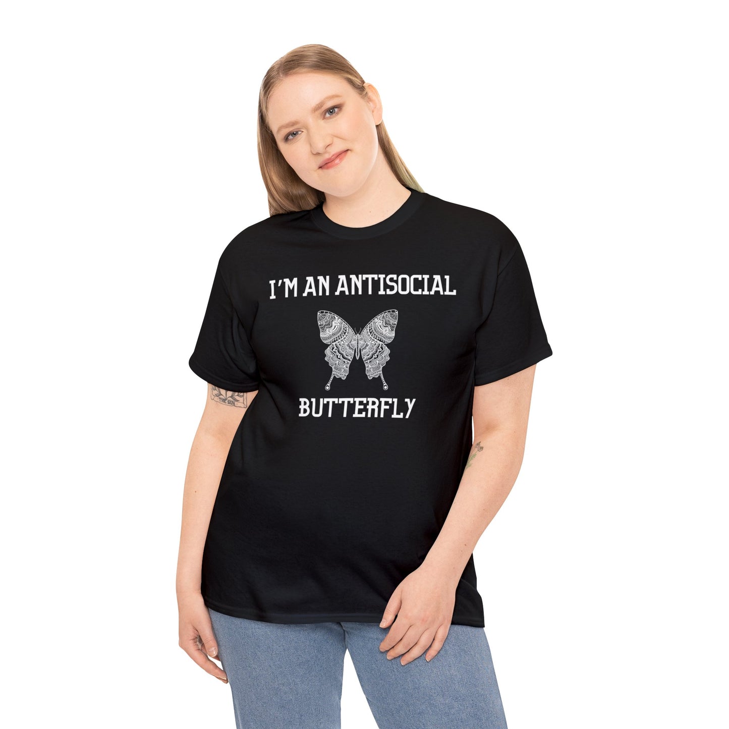 I'm an Antisocial Butterfly - Unisex Heavy Cotton Tee