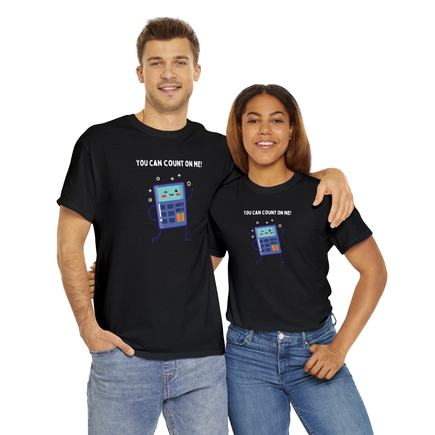 You Can Count On Me! (Blue Calculator) - Unisex Heavy Cotton Tee