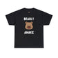 Animal Pun Tees | Bearly Awake - Unisex Heavy Cotton Tee